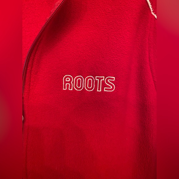 SOLD Roots Athletics Red Fleece Zip Up Sweater - Picture 3 of 10
